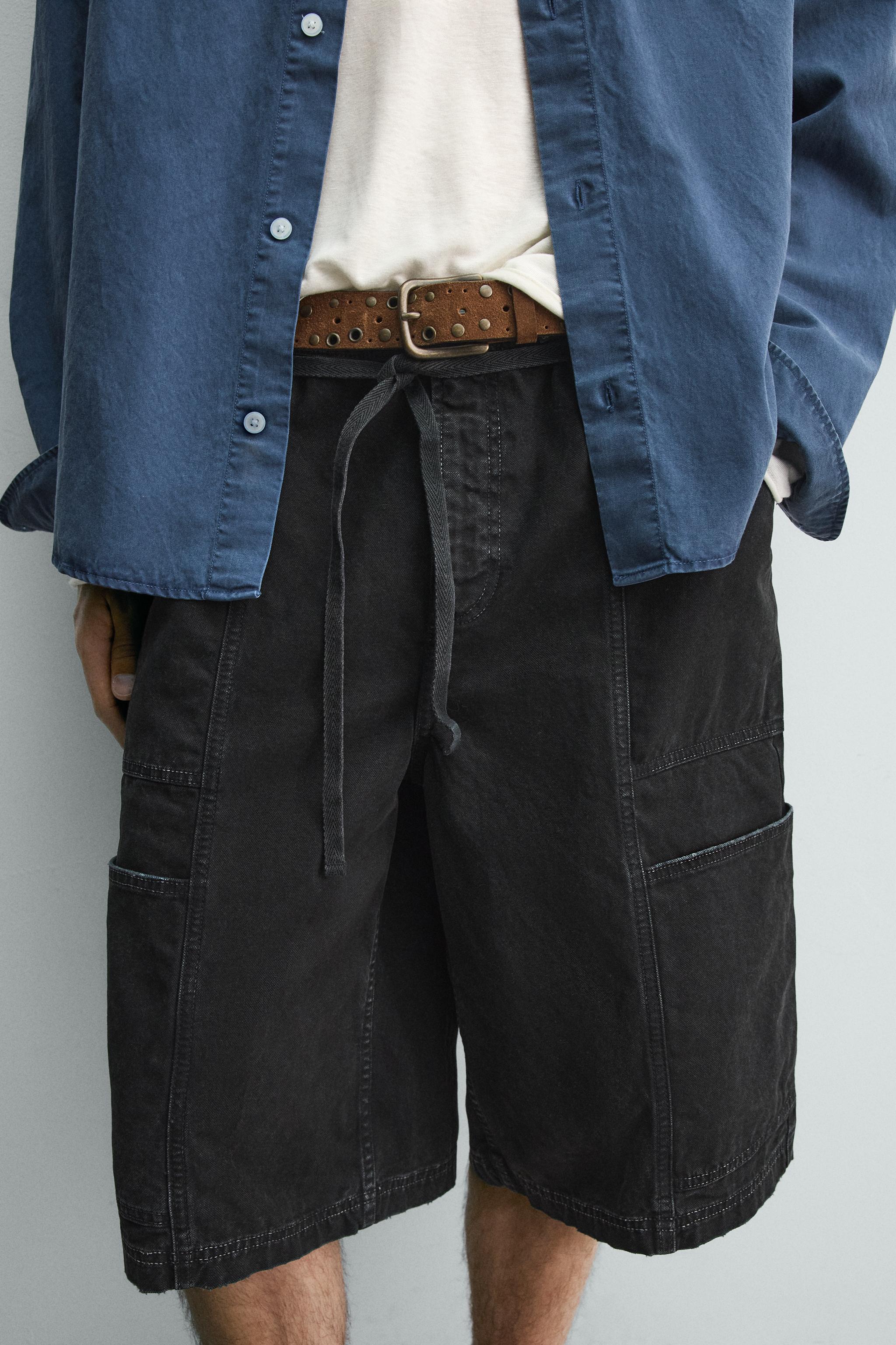 BELTED BAGGY FIT SHORTS